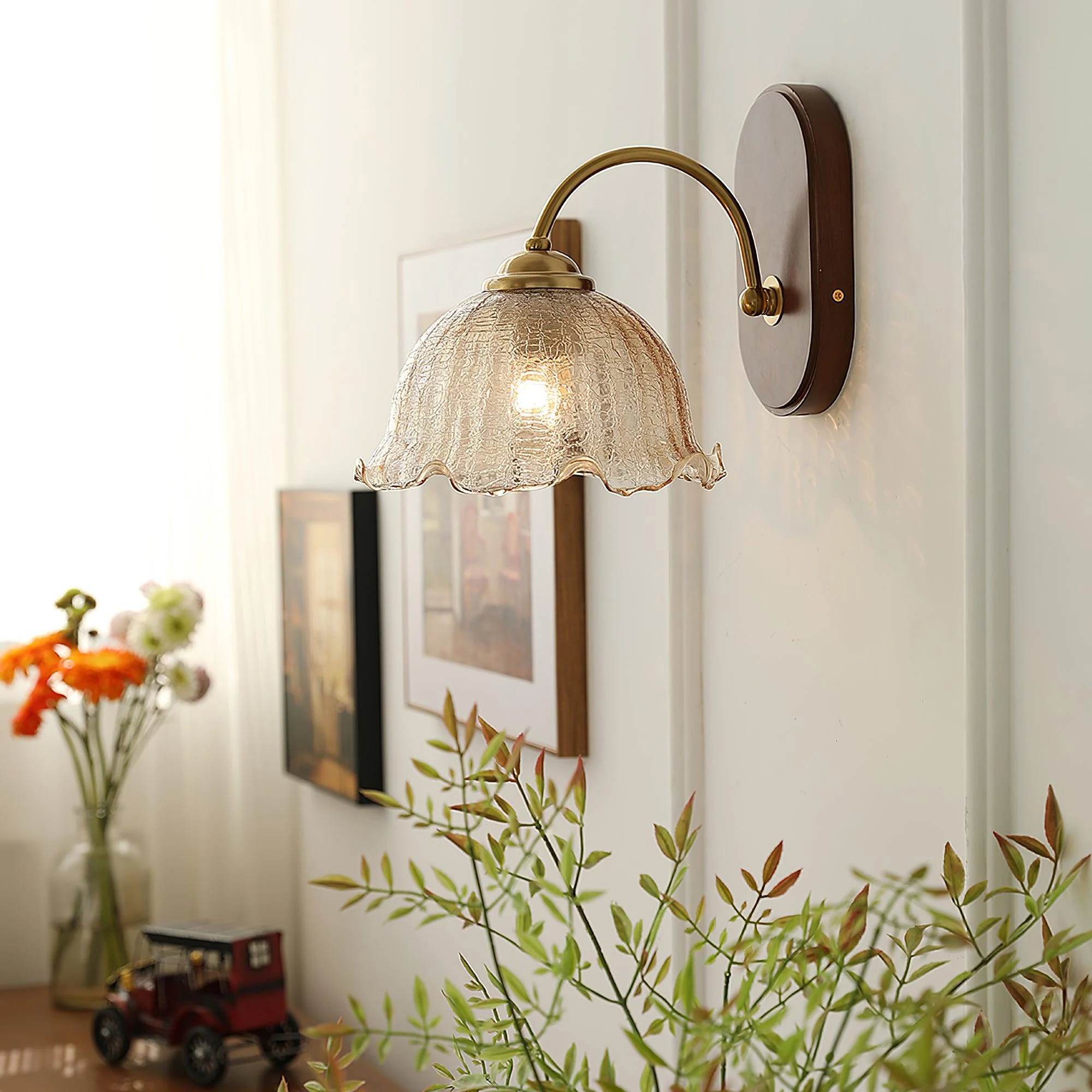 Vintage Flower Wall Lamp-Homelova