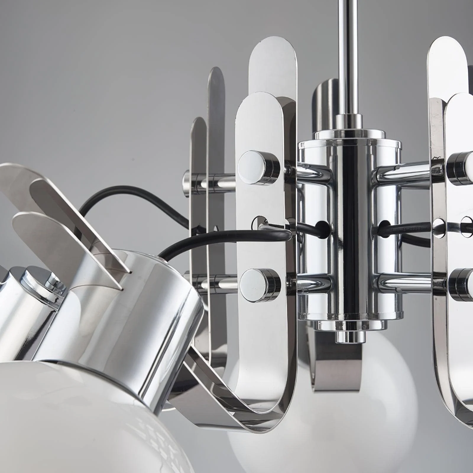 Vintage Geometrical Chrome Chandelier-Homelova