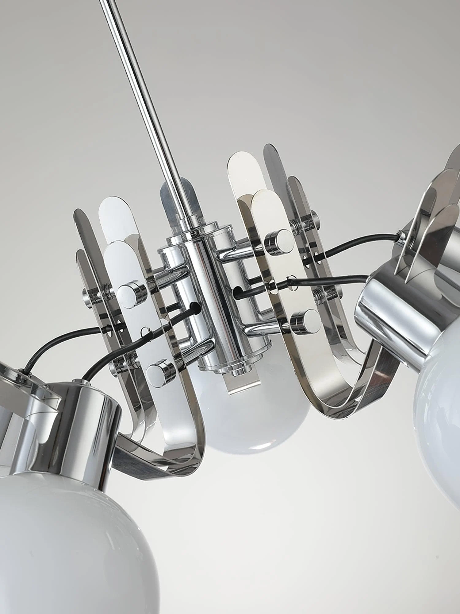 Vintage Geometrical Chrome Chandelier-Homelova