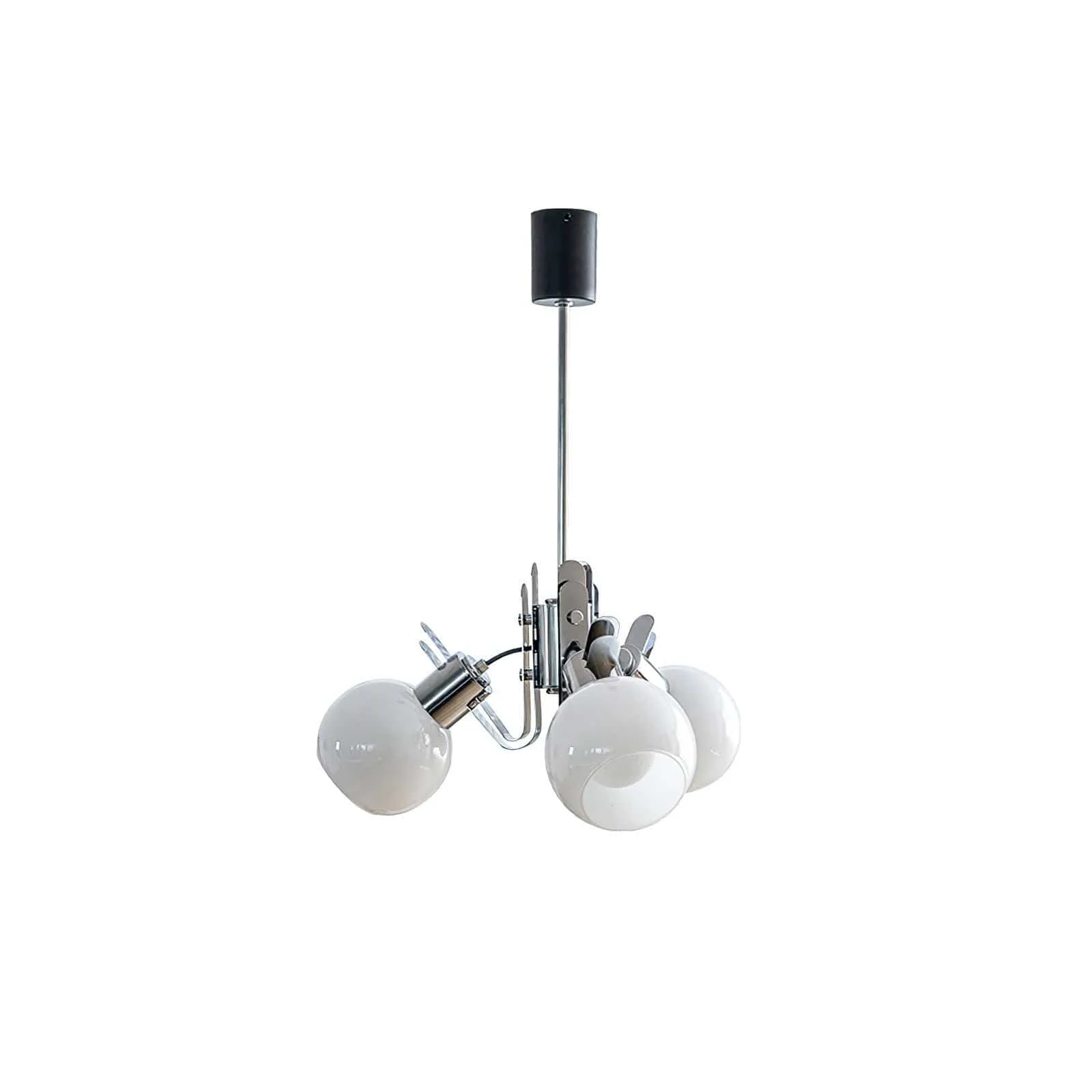 Vintage Geometrical Chrome Chandelier-Homelova
