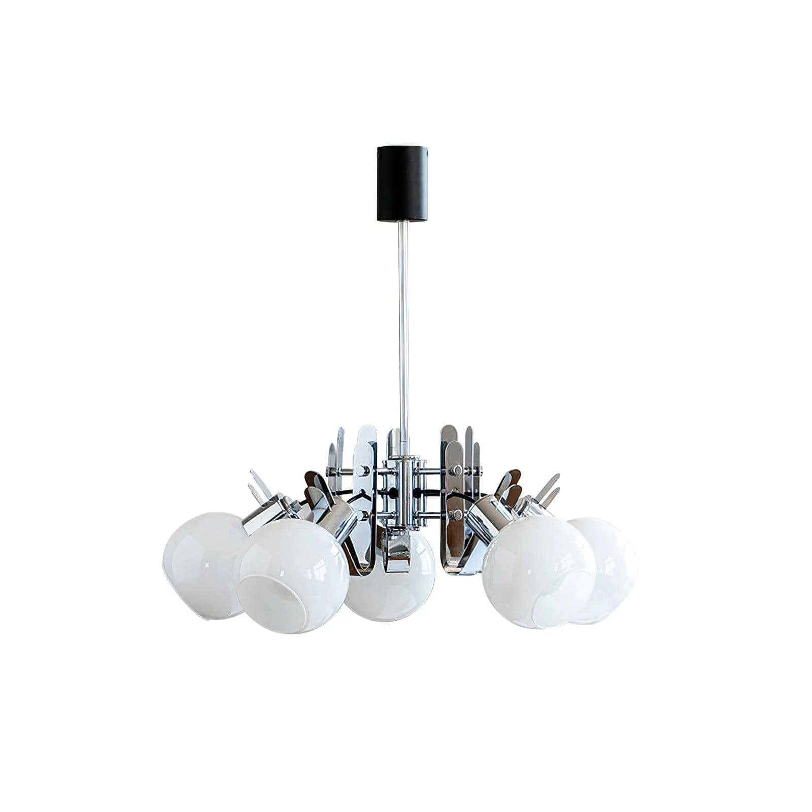 Vintage Geometrical Chrome Chandelier-Homelova