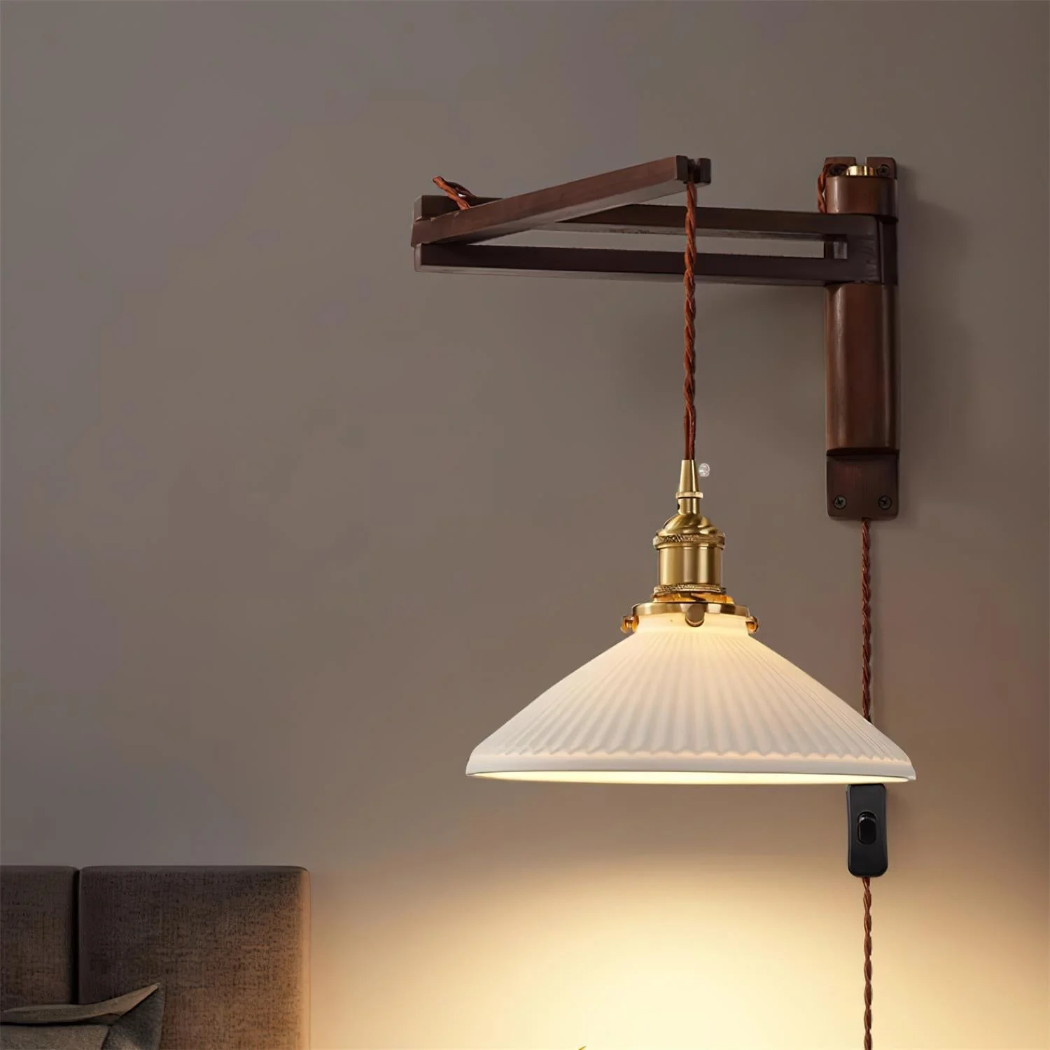 Vintage Maria Plug In Wall Lamp-Homelova