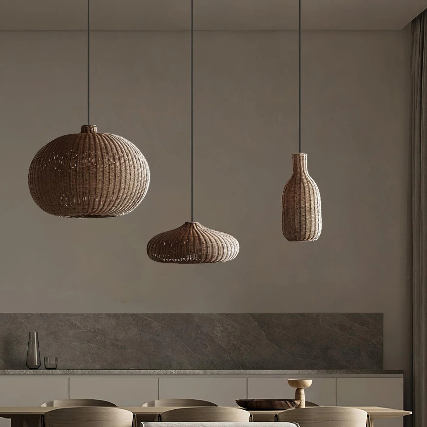 Vintage Rattan Pendant Lamp-Homelova