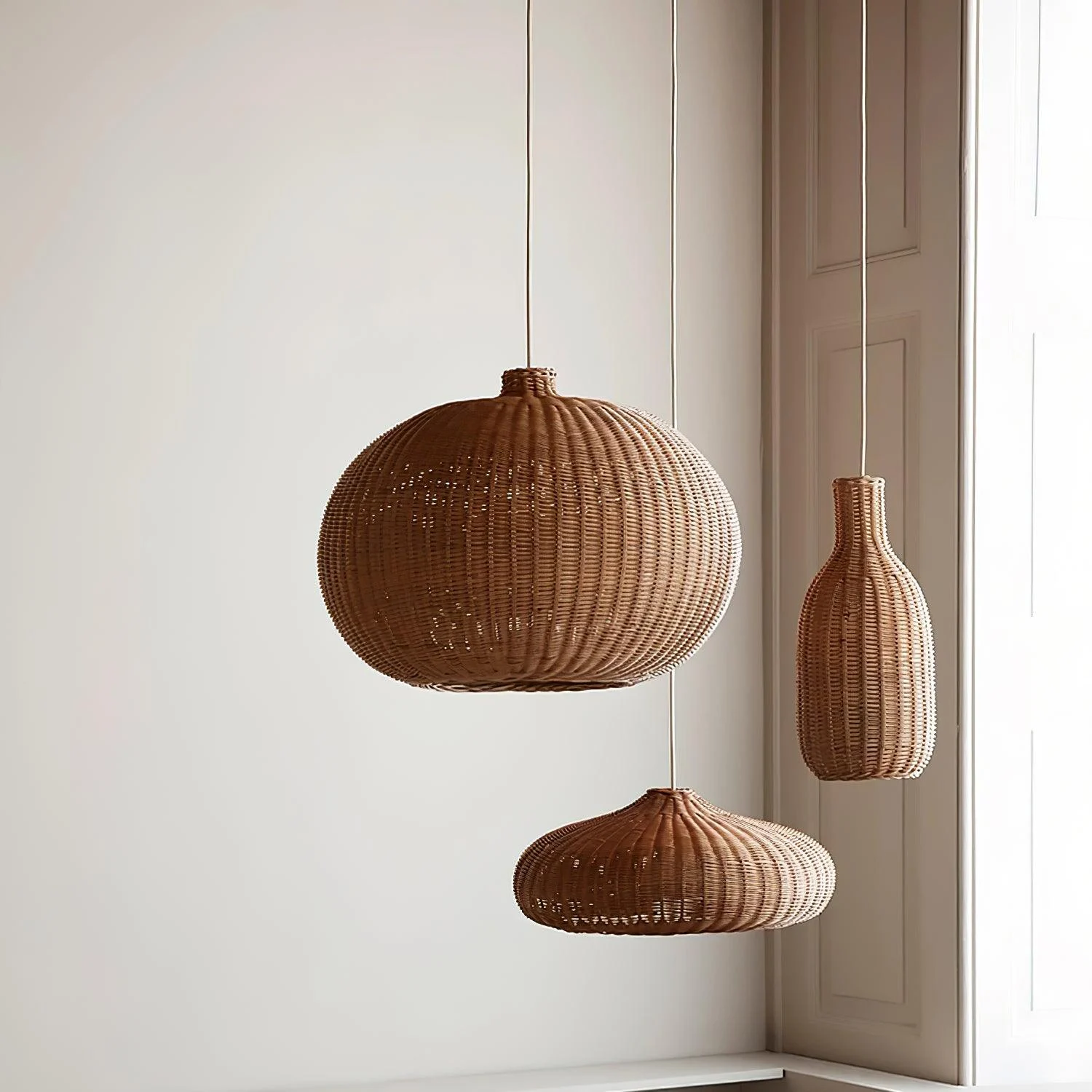 Vintage Rattan Pendant Lamp-Homelova