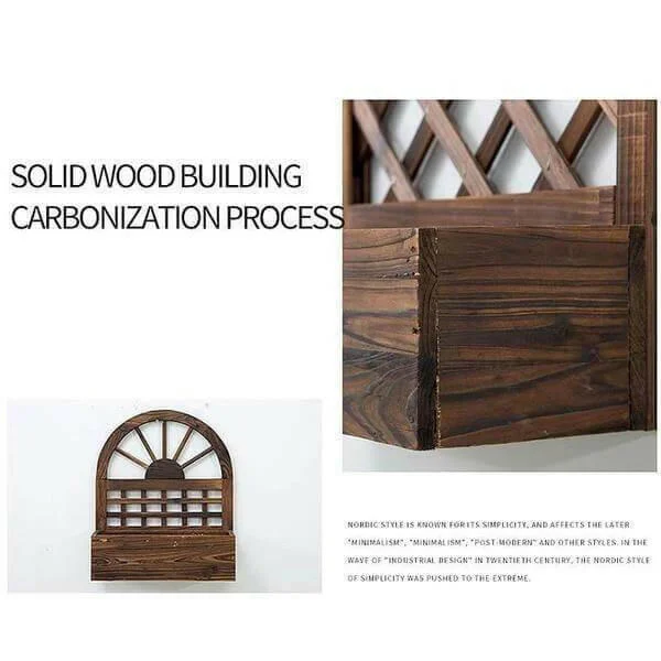 Vintage Wooden Outdoor Farmhouse Wall Planter-Homelova