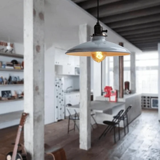 Zelus - Vintage Retro Metal Shade Hanging Lamp-Homelova