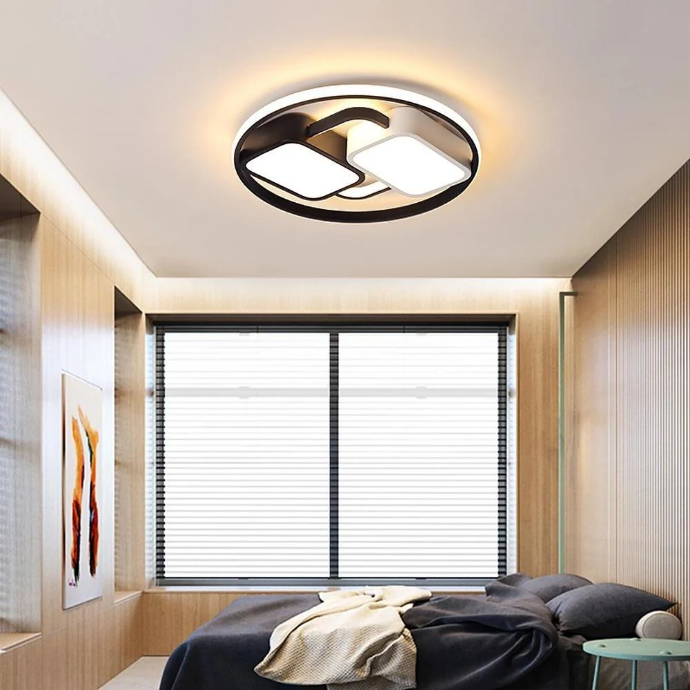 Circles Rectangles Dimmable LED Modern Ceiling Light Flush Mount Lighting-Homelova