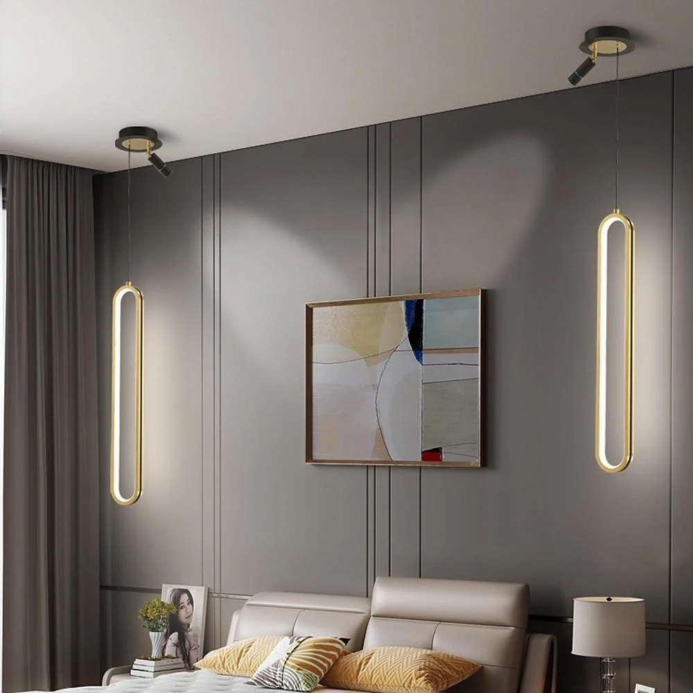 Elongated Modern Pendant Light Shades Metal Acrylic Pendant Lighting-Homelova