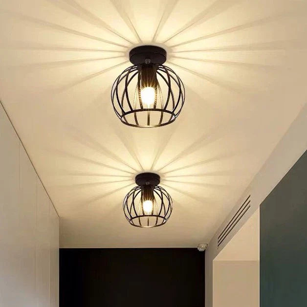 Modern Loft - Style Ceiling Lamp With Open Cage Design-Homelova