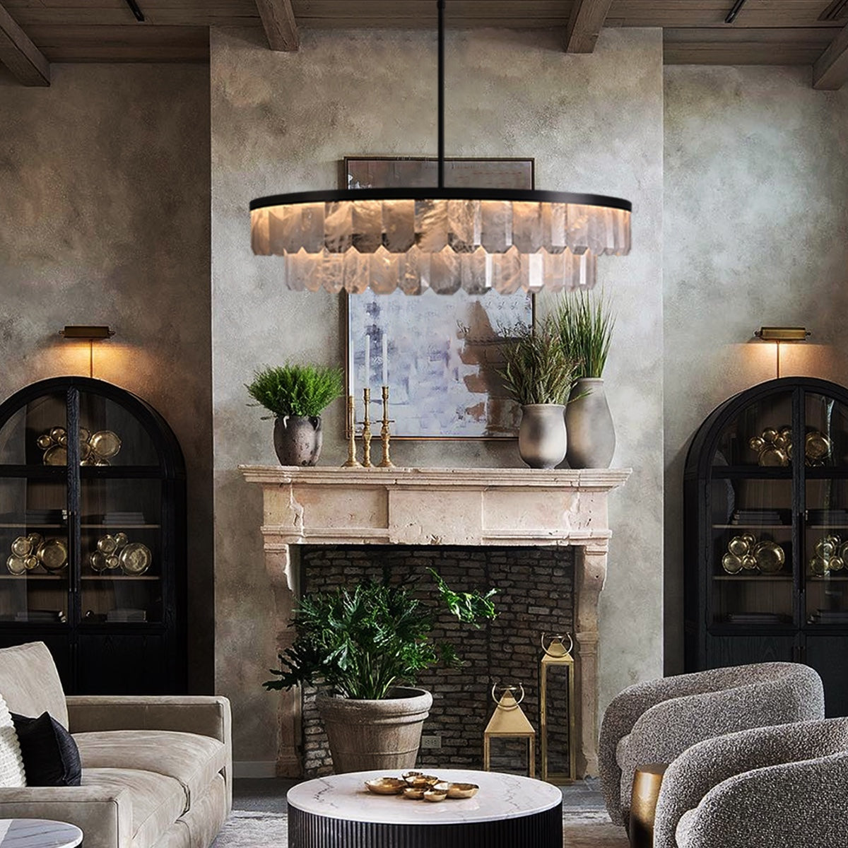Rolantis Double Rock Crystal Chandelier-Homelova