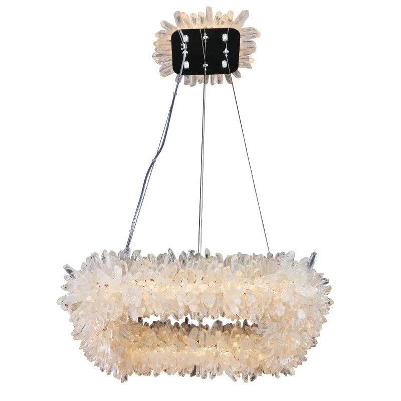 24'' Square Modern Geode Quartz Crystal Chandelier-Homelova