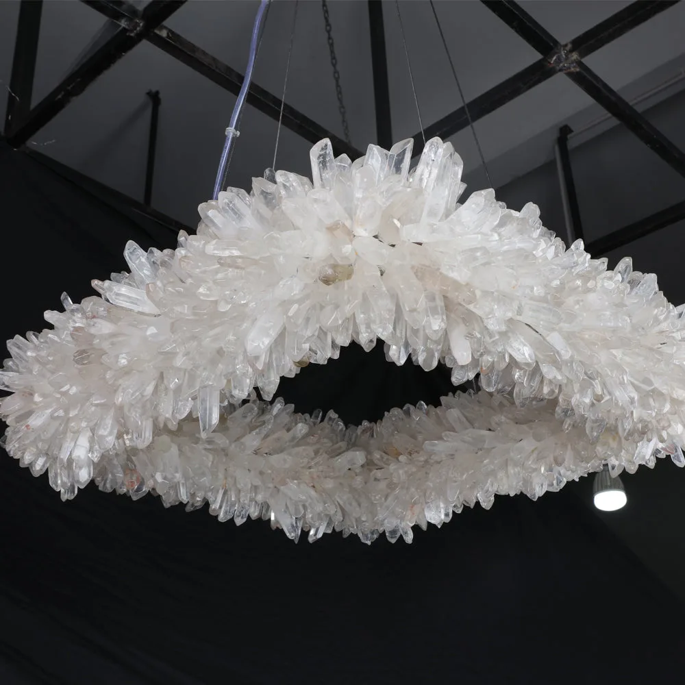 24'' Square Modern Geode Quartz Crystal Chandelier-Homelova
