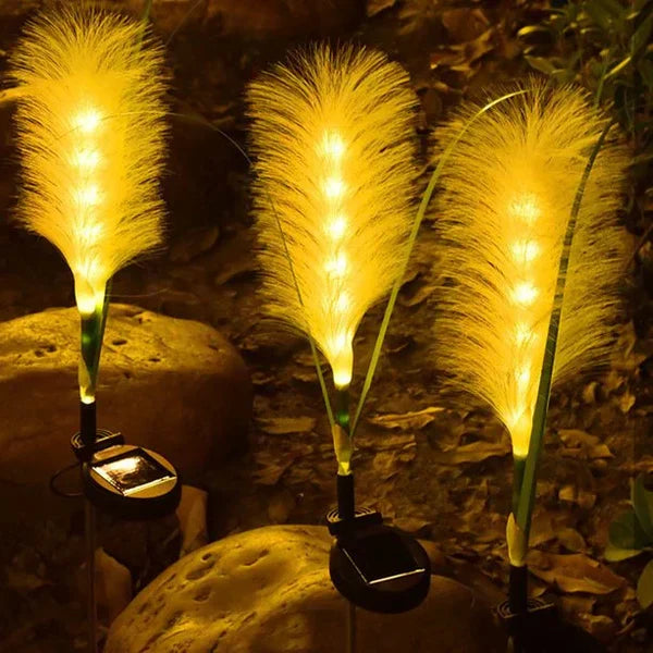 Decorative Rattan Garden Lighting - Solar Lamp In Grass Design For Outdoor Use-Homelova