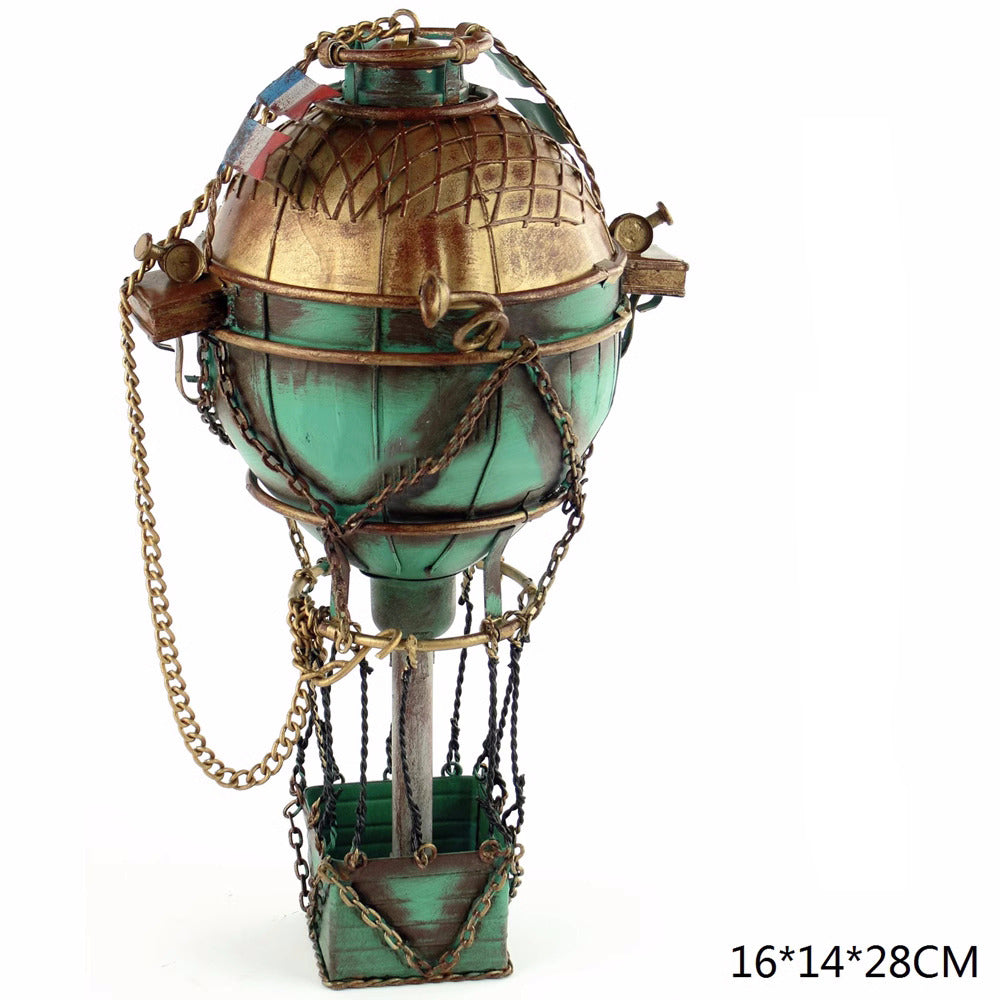 18th century French hot air balloon iron decorative model ornaments, nostalgic bar shop hanging home decoration props-Homelova