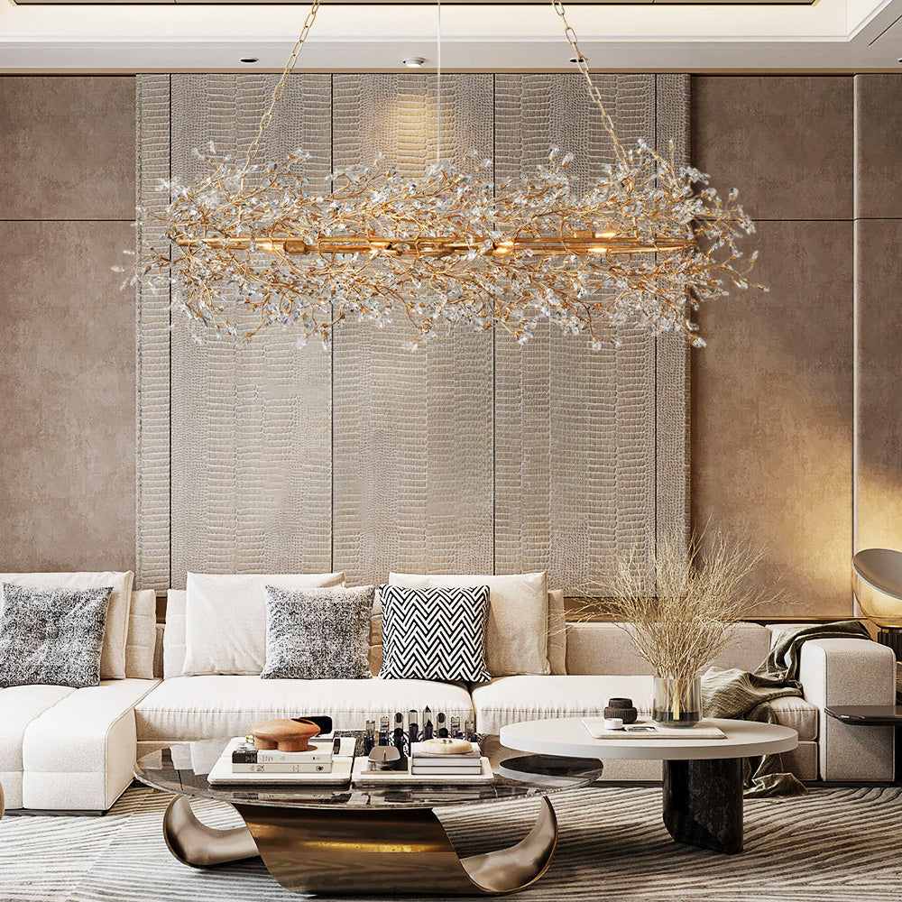 Fiore Oval Chandelier 62''74''-Homelova