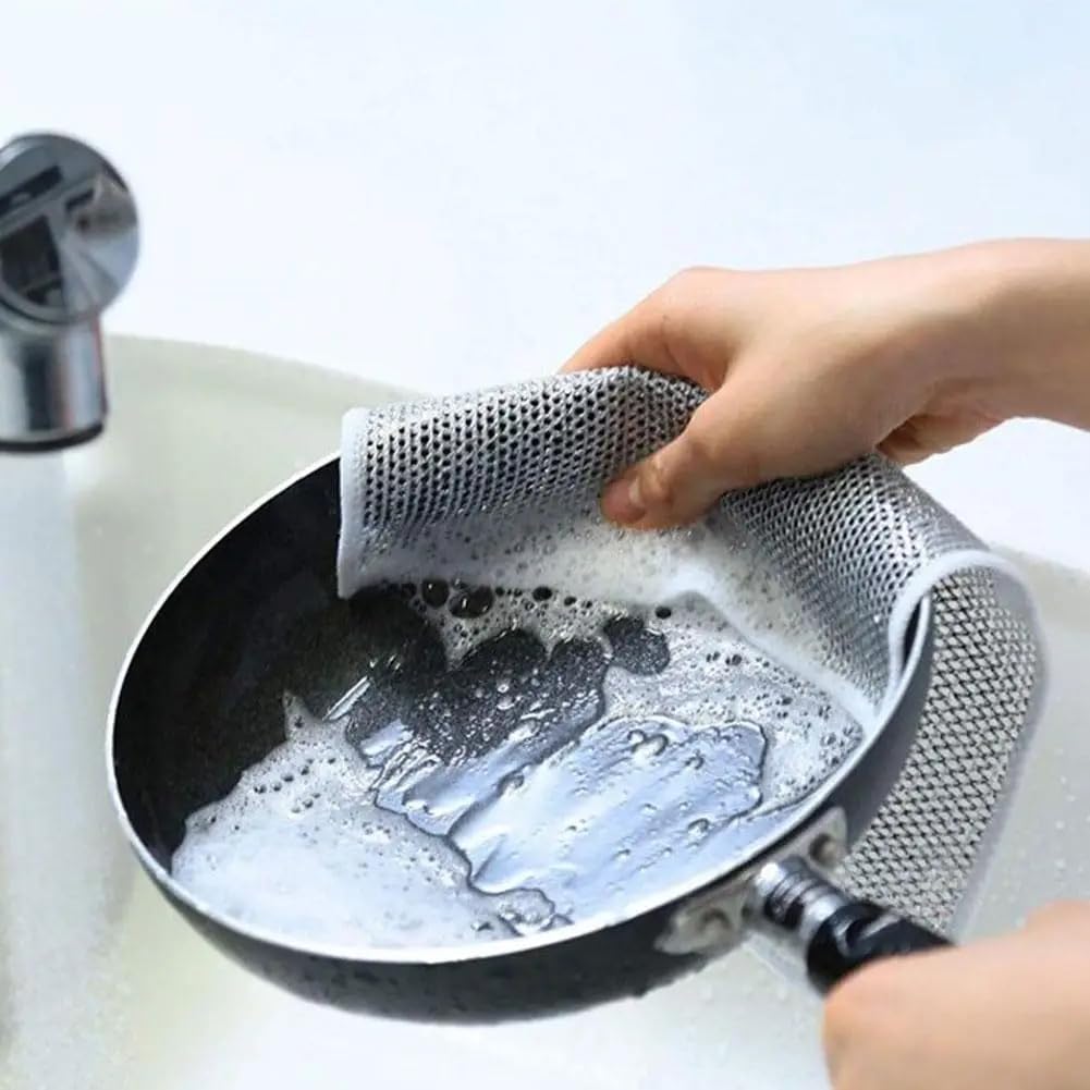 Dishwashing Cloths Made of Silver Wire-Homelova