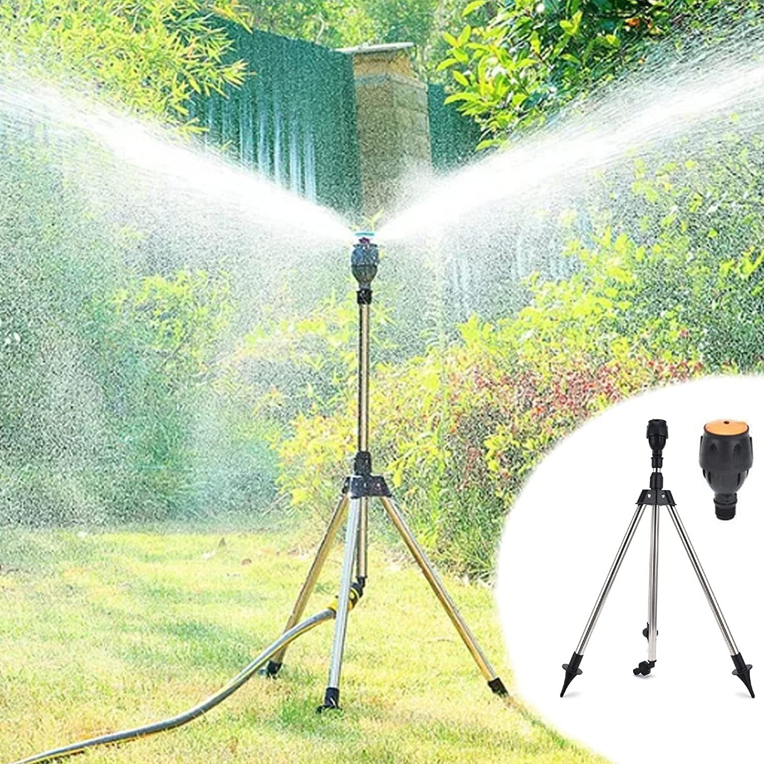 Automatic Rotating Garden Sprinkler with Retractable Tripod for the Garden-Homelova