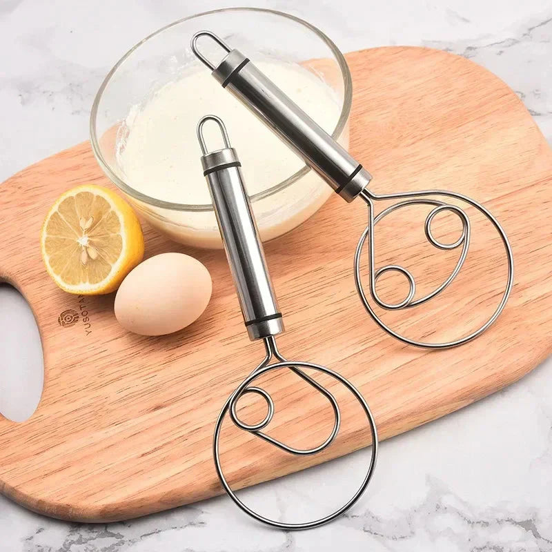 Robust Stainless Steel Danish Dough Whisk - Durable Ergonomic Design For Versatile Baking And Cooking-Homelova