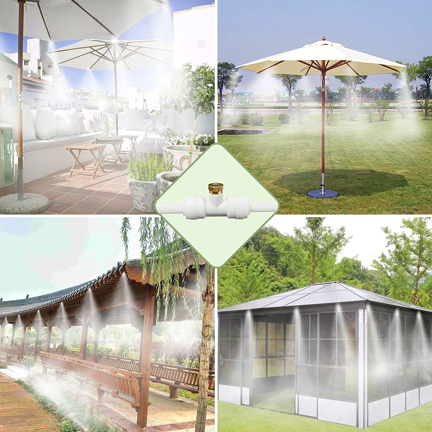 Misting System for Patio and Garden - Cooling Spray Set for Parasol and Pavilion-Homelova