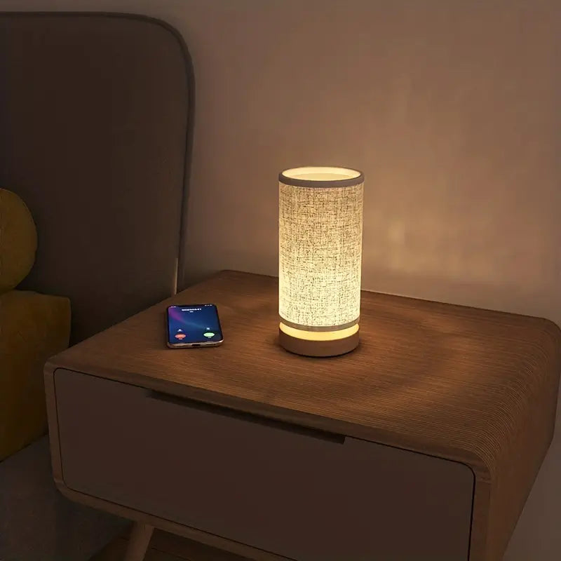 Linnen Look Night Lamp with Modern Design - for a Cosy Ambience-Homelova