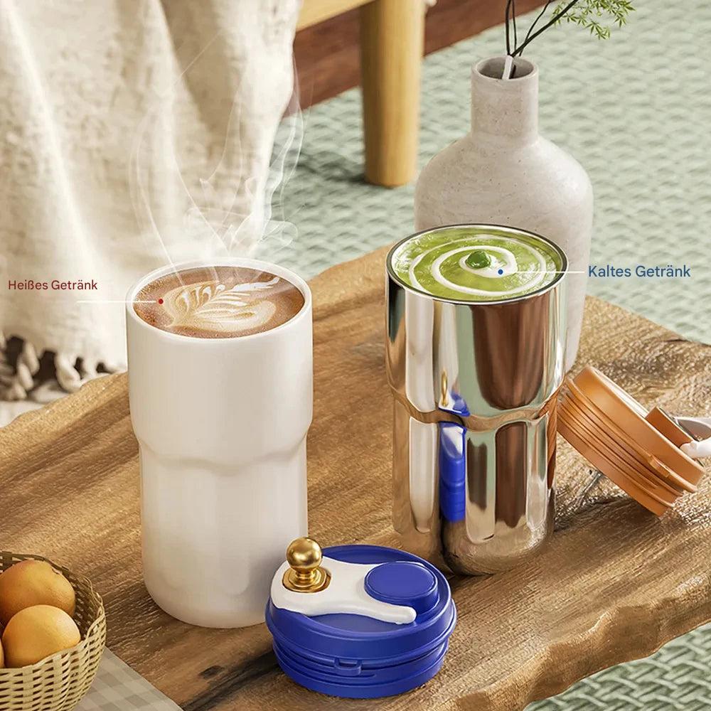 Compact Thermo Mug with Temperature Display - 410 Ml Mug for Hot and Cold Drinks-Homelova