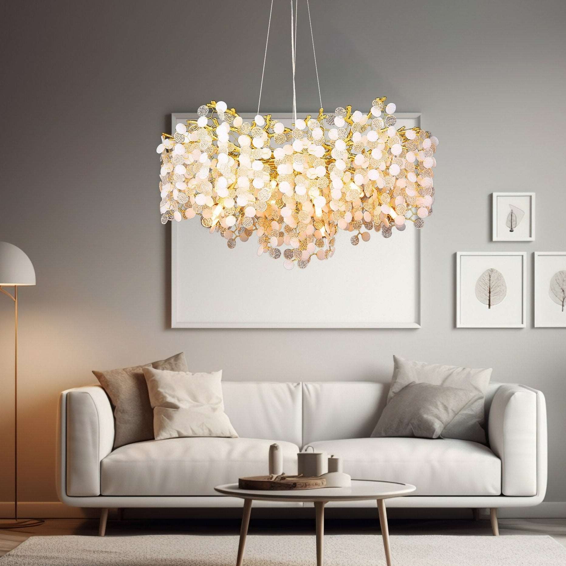 Albero Frosted Glass Modern Chandelier-Homelova