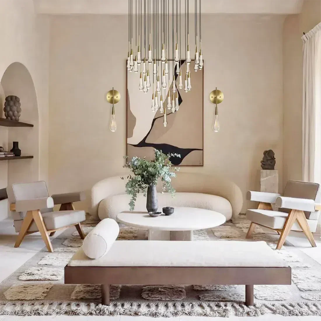 Soltaire Round Chandelier 17" 24" 36“ 58“-Homelova