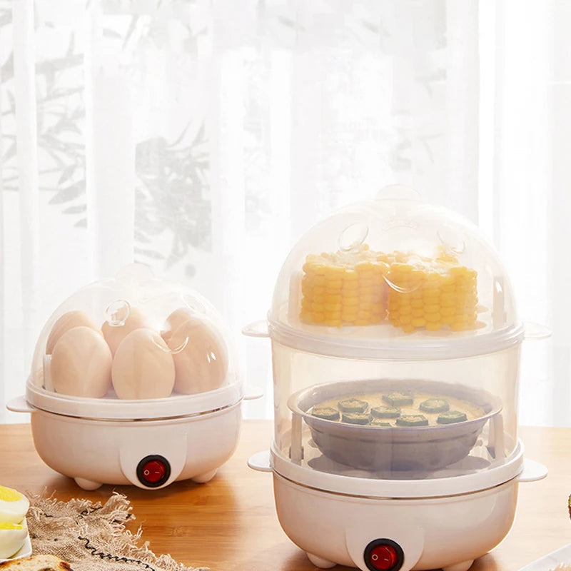 Electric Egg Cooker & Steamer - Compact Multifunctional Appliance for Perfect Eggs and Steamed Food-Homelova
