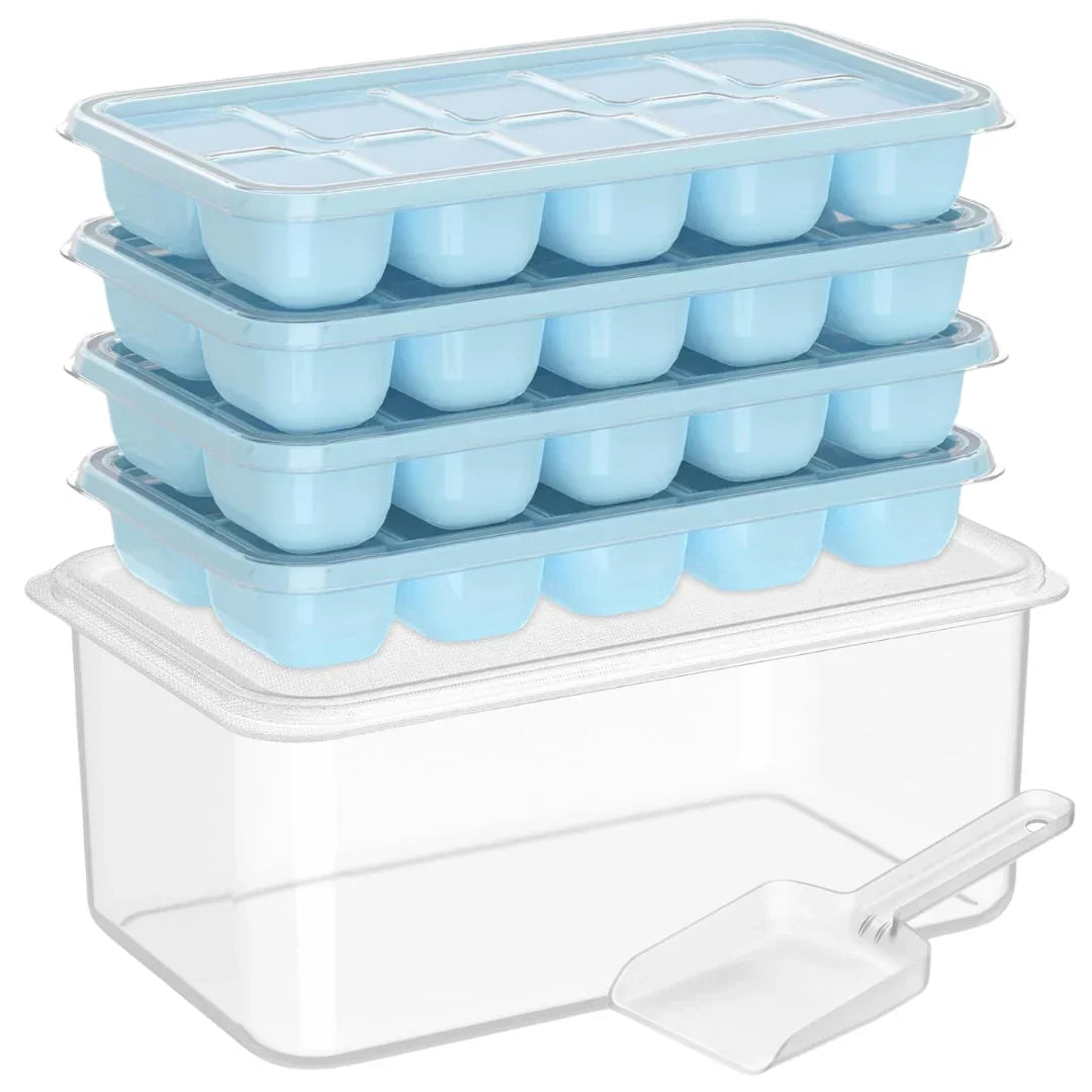 Stackable Silicone Ice Cube Trays with Lids-Homelova