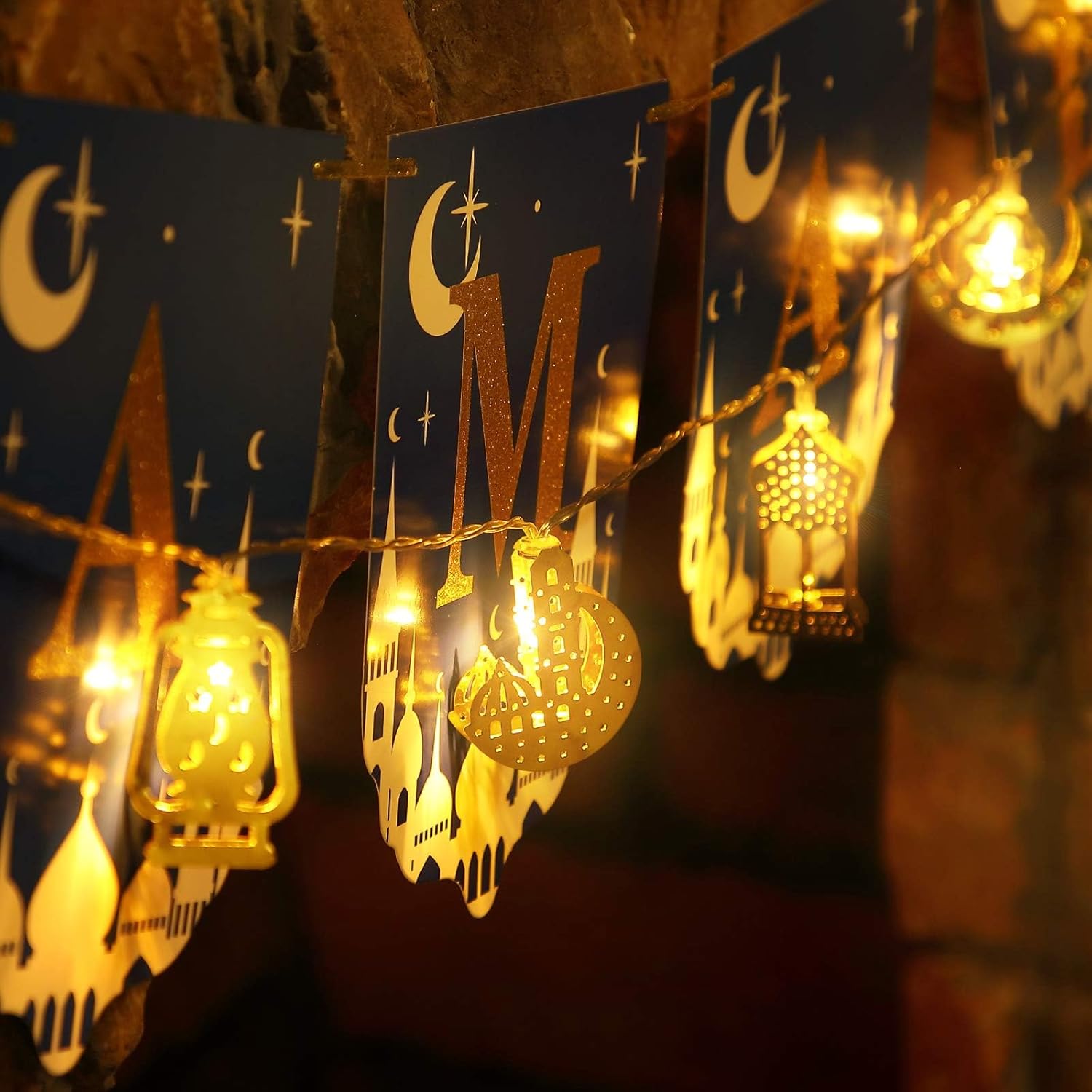 Colourful Led Fairy Lights - Decorative Lights With Moon And Lantern Motifs For The Home And Garden-Homelova