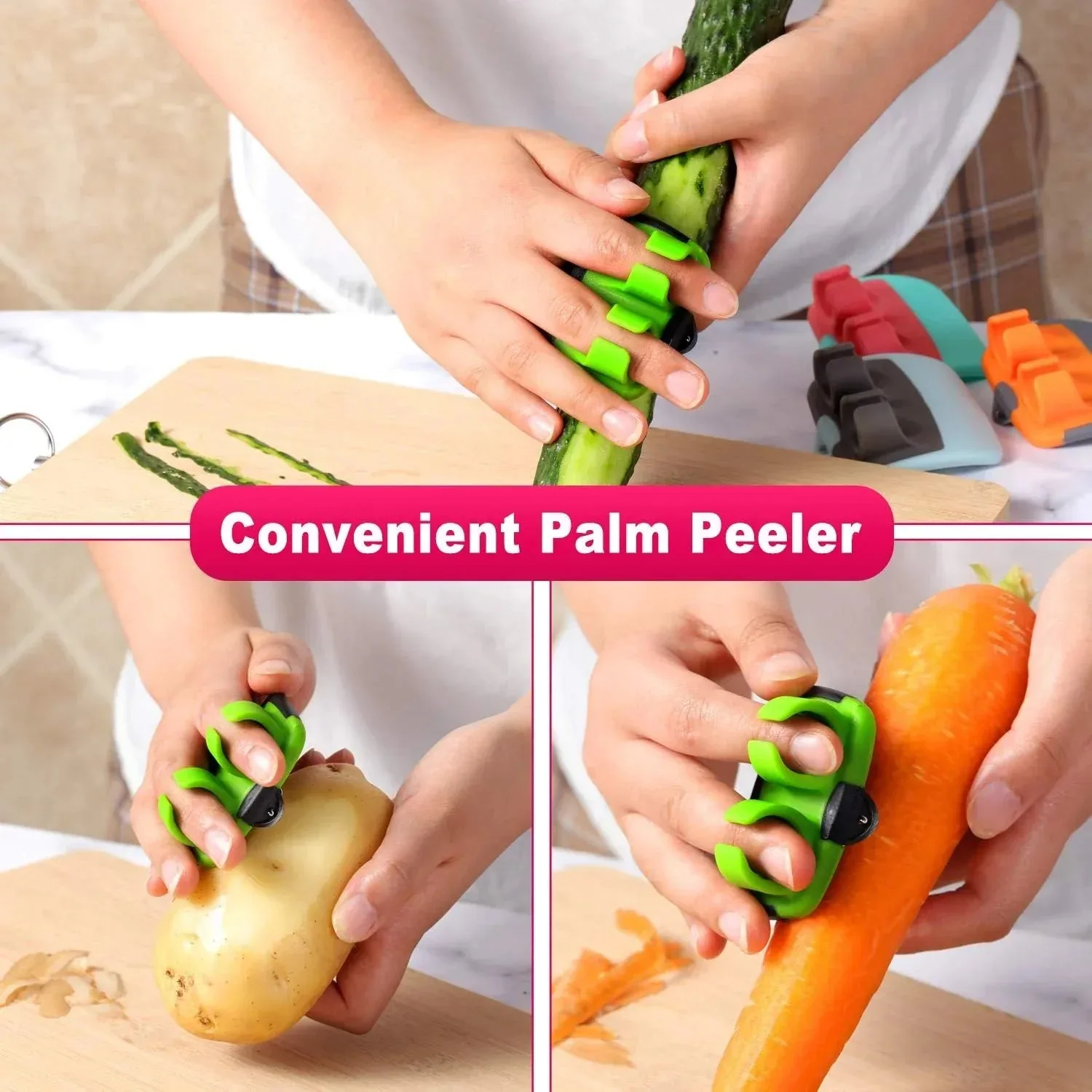 4 - Piece Finger Vegetable Peeler Set-Homelova