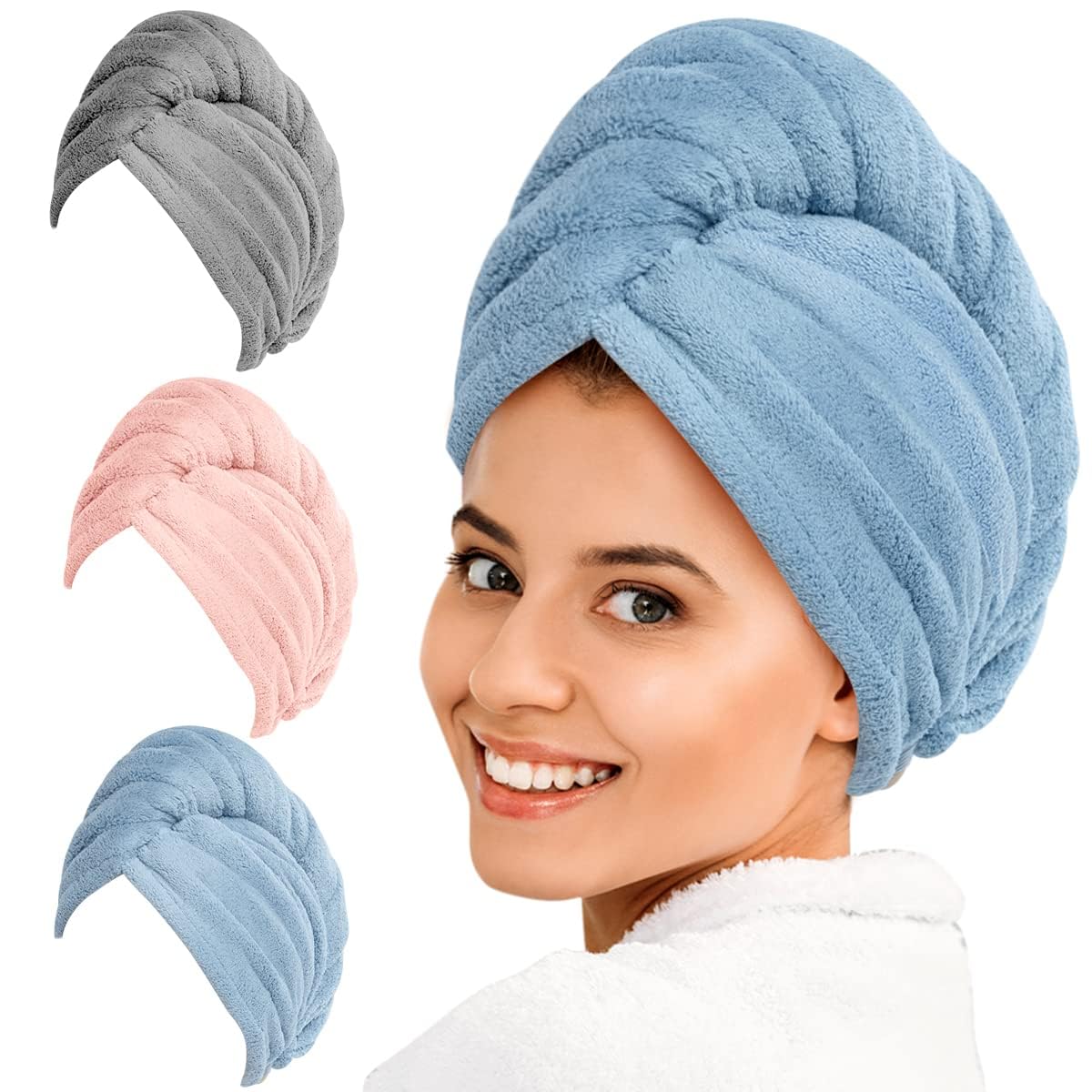 Microfiber Hair Towel Set | 3-Pack for Quick Drying-Homelova