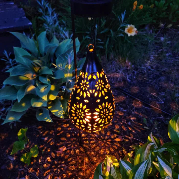 Solar - Powered & Weather - Resistant Garden Lamp in Floral Design - for Stylish Outdoor Lighting-Homelova