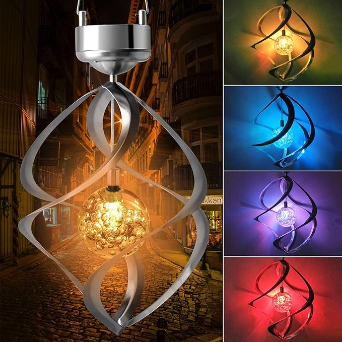 Led Solar Wind Chimes With Colour Change - Decorative Garden Lighting For Outdoors-Homelova