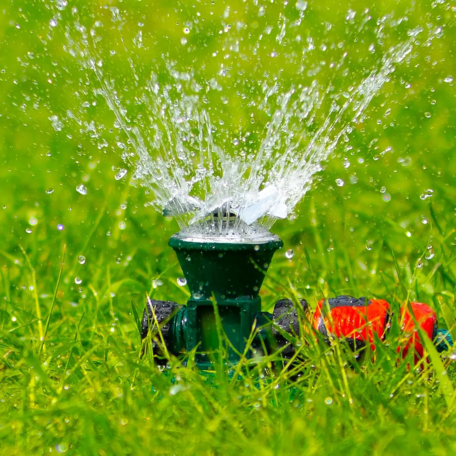 360 - Degree Automatic Rotating Metal Lawn Sprinkler - Effective Garden Irrigation Spray Head-Homelova