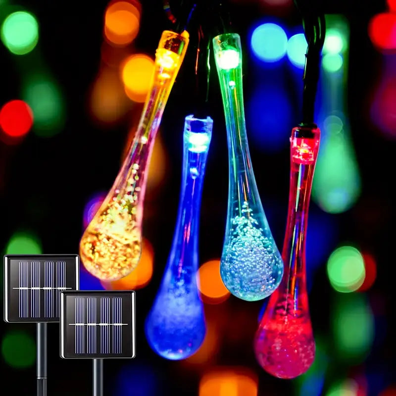 Solar Led Fairy Lights - Colourful Drop Lights For Garden  Patio And Decoration-Homelova