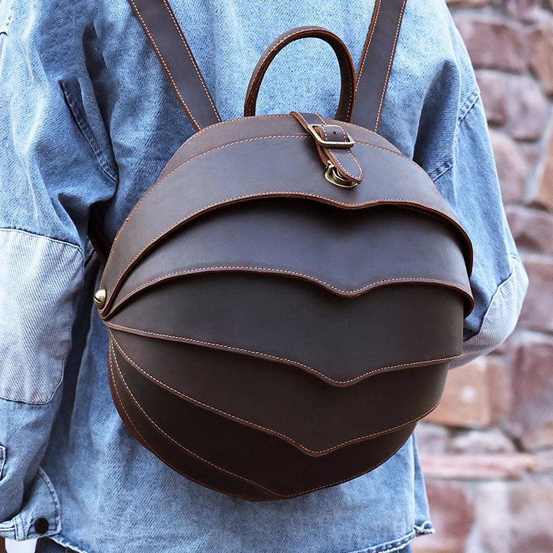 Amazing Beetle Cowhide Backpack, Outdoor Travel Decorative Storage Bag-Homelova