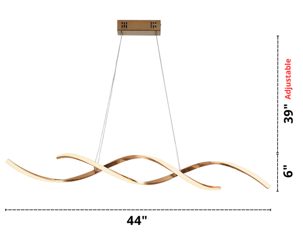 Ari Helical LED Light Fixture Dimensions