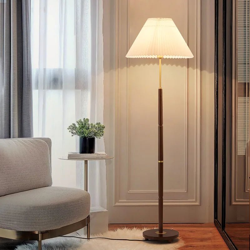Axya Vintage Pleated Floor Lamp-Homelova