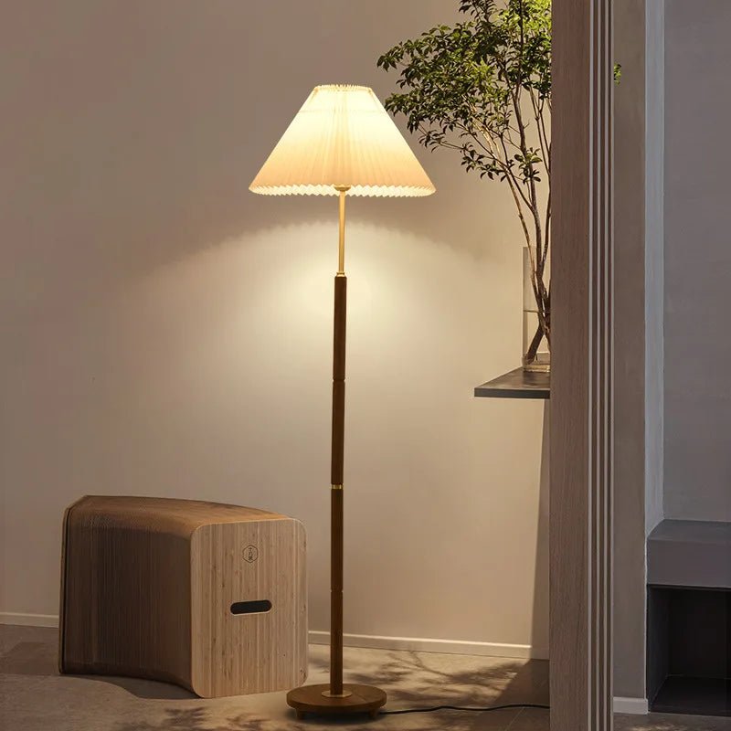 Axya Vintage Pleated Floor Lamp-Homelova