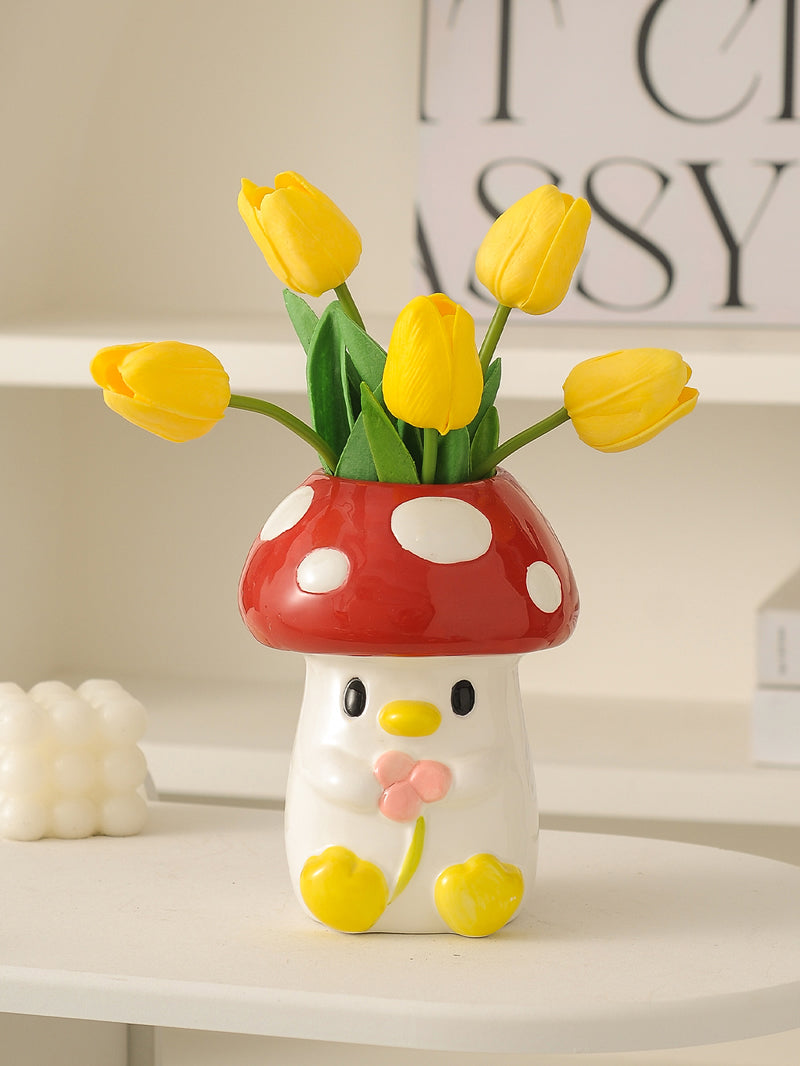 Beautiful Mushroom Ceramic Vase, Fun Gift Idea,Home Decoration-Homelova