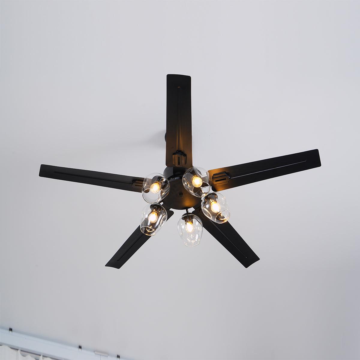 Black Vintage Ceiling Fan-Homelova