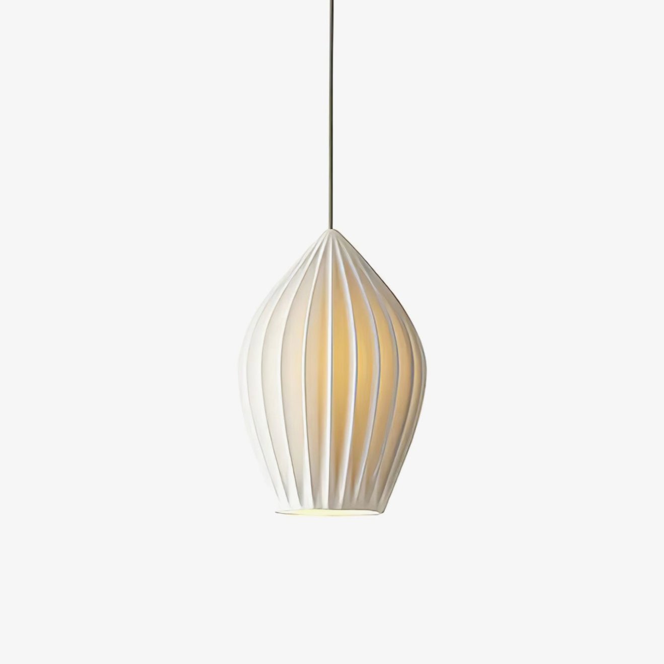 Ceramic Ribbed Pendant light-Homelova