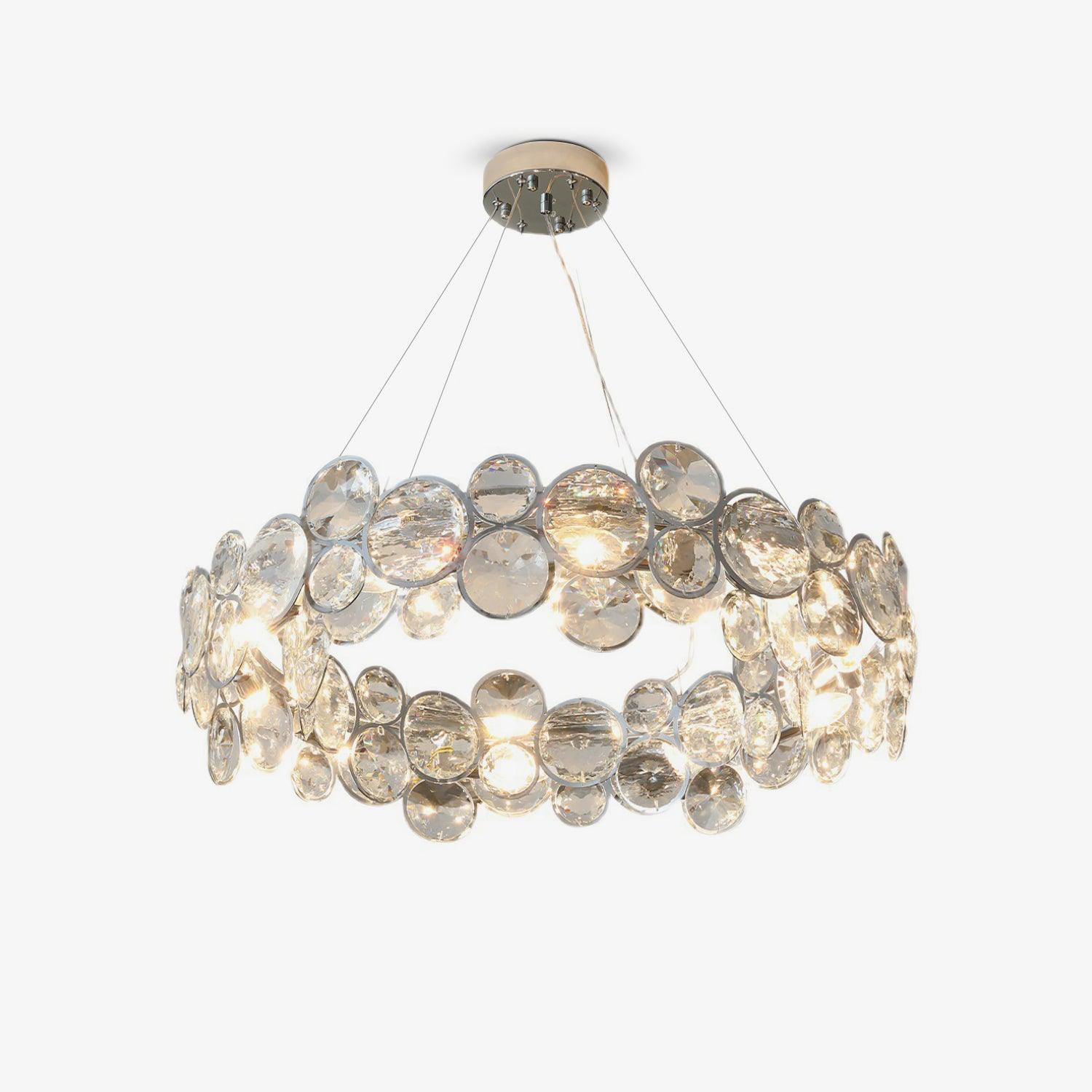 Chrome Round Crystal Chandelier-Homelova