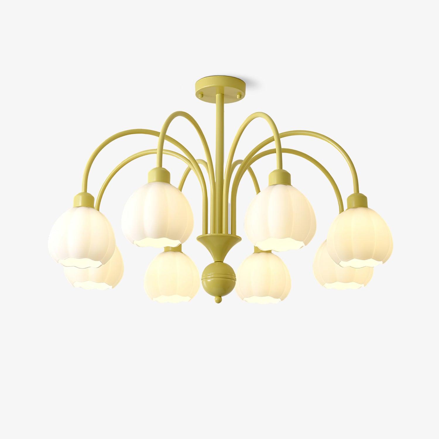 Cream Pumpkin Ball Chandelier-Homelova