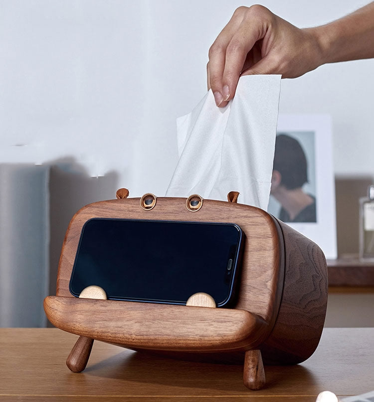 Creative Big Mouth Animal Tissue Box, Black Walnut Personalized Design-Homelova