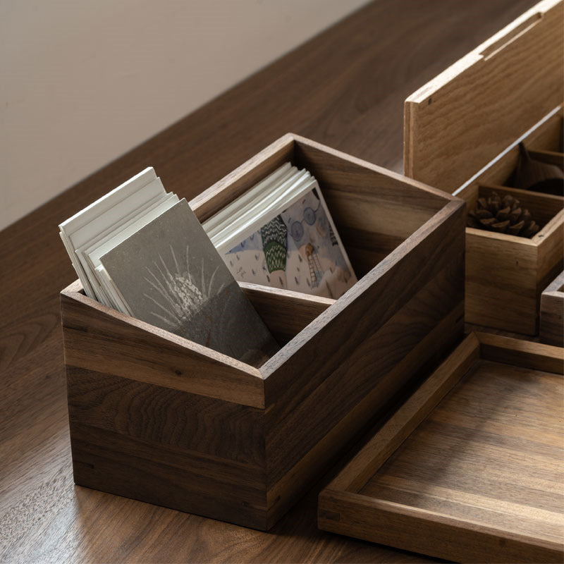 Creative Wooden Desk Organizer Storage Box-Homelova