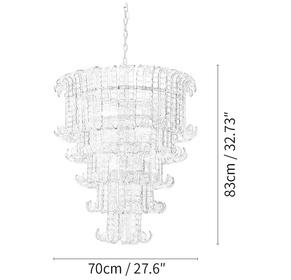 Elegant Leaf-Shaped Murano Glass Chandelier