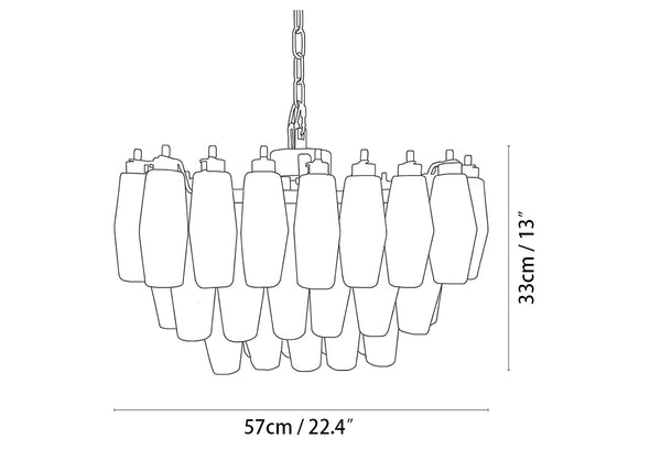 Poliedri Murano Trasparent Chandelier
