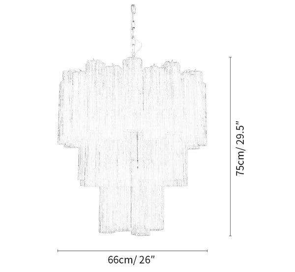 Elegant White Murano Glass Tube Chandelier